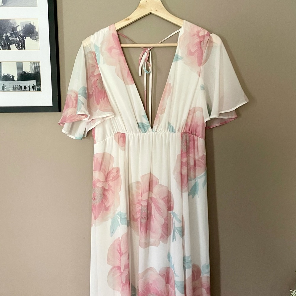 Show Me Your MuMu Faye Flutter Dress Floral Large - Picture 6 of 10